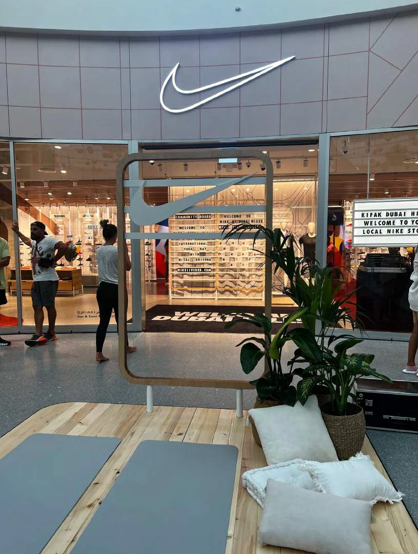 Nike community activation outside a Dubai retail store